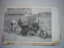 32) Postkarte um 1905 Rennstadion, FAHRRAD Rennfahrer FRITZ RYSER aus BERN