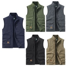 Herren Weste Outdoor Anglerweste Trekking Arbeits Weste Mit Taschen Ärmellos