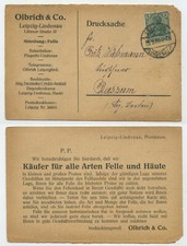 98888 - Postkarte Olbrich & Co. - Leipzig-Lindenau 25.2.1920 - „Felle und Häute“