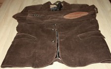 Jackett, LA MARTINA, L, dunkelbraun, Cord, mit Stickereinen, Logo, Ärmelschoner