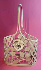 (K30) Schöner Weinflaschen Metallkorb Shabby Chic Garten Landhaus Stil