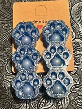 Haarspange. 2er Set Neu Resin Glitzer Blau Mit Perlen Und Pfötchen