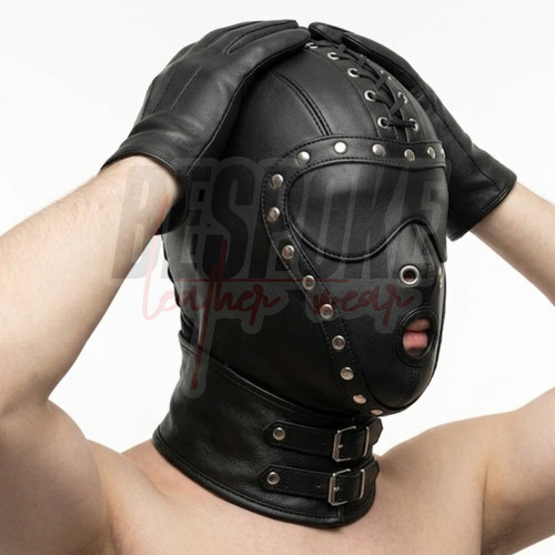 Handgefertigte leder kapuze - handgefertigte,