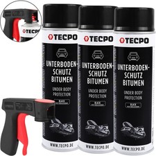 3x 500 ml UNTERBODENSCHUTZ STEINSCHLAGSCHUTZ BITUMEN SCHWARZ + PISTOLENGRIFF