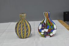 2 x Schmalzler  Schnupftabak Flaschen Fläschchen Glas bunt mehrfarbig #N