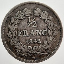 1842 Frankreich 1/2 Franc