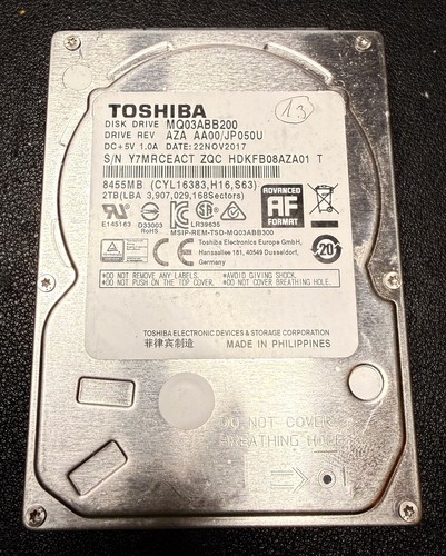 Toshiba 2tb sata - 2,5", hdd