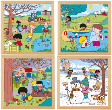 Jahreszeiten puzzles 4er set - jahreszeiten, 4er-set