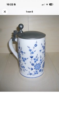 Porzellan bierkrug mit - porzellan,