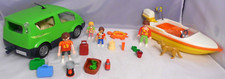 Playmobil 1 Tag am Strand aus 4144 Familyvan Auto Van Boot Familie Hund Koffer