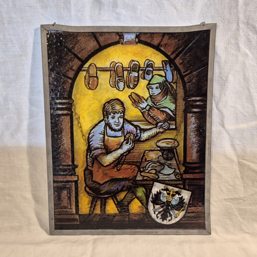 Antikes fensterbild glasbild - antikes,