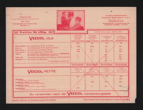 Hamburg preisliste 1931 - hamburg,,