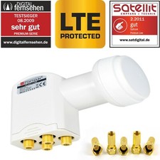 Quad LNB 4fach Opticum Premium 0,1dB 4K HDTV LQP-04H Switch 0,1 digital Sat LMB