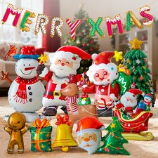 Weihnachtliche Alufolieballons-Kinderdekoration Heliumballons im Weihnachtsmotiv