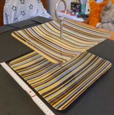 ETAGERE/OBSTSCHALE/ETAGENPLATTE aus Glas - 2 Ebenen