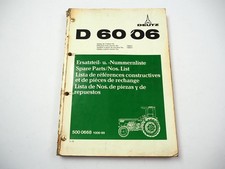 Deutz D6006 Traktor Ersatzteilliste Ersatzteilkatalog Spare Parts List 1975