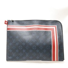 NO TARIFF Louis Vuitton LV Clutch Tasche Navy Blau Monogram Cobalt 2272185