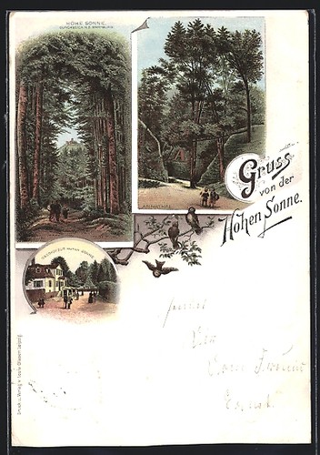 Lithographie eisenach gasthof - eisenach,,