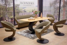 Esstischgruppe Modell Wave inkl. 4 Stühle in Mikrofaser