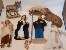 ALTE HOLZKRIPPE KRIPPEFIGUREN