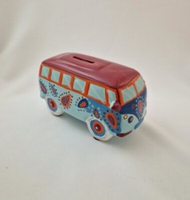 Spardose VW Bulli Hippie Bus Boho Sparbüchse Keramik Geschenk 