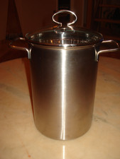 Spargeltopf / Pastatopf mit Deckel Ø17 cm x 25cm hoch und Siebeinsatz Edelstahl