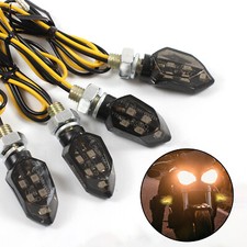 4 Stück LED Blinker Motorrad Indikatoren 12V Miniblinker Schwarz Quad ATV Roller