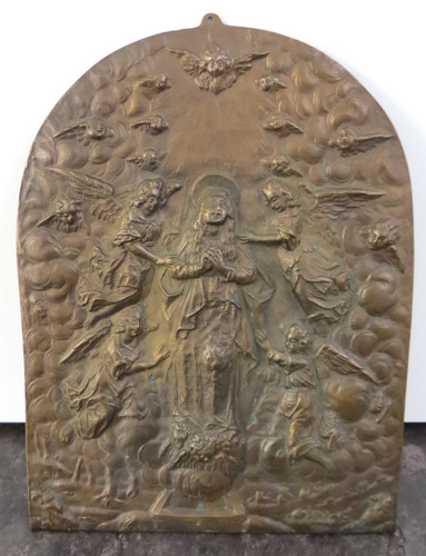 27704 alte bronzetafel relief - 27704/,