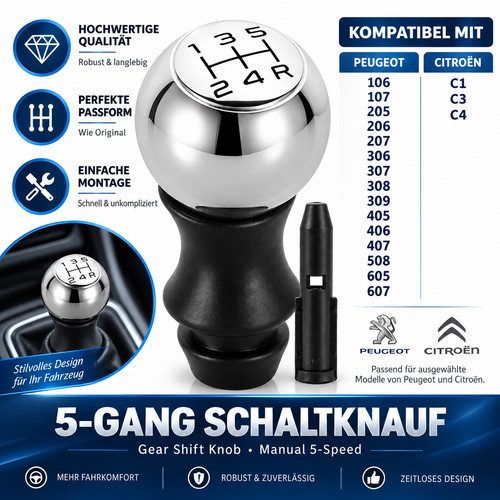 Schaltknauf gang schwarz - schaltknauf,