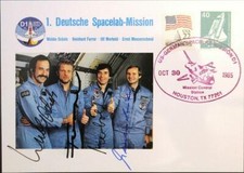 BRD WEST GERMANY 1985 Special Cover Spacelab Mission Space Orig. Autographs