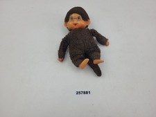 Plüsch-Affe Monchichi braun orange blau Kuscheltier Spielzeug Tierfigur #257881