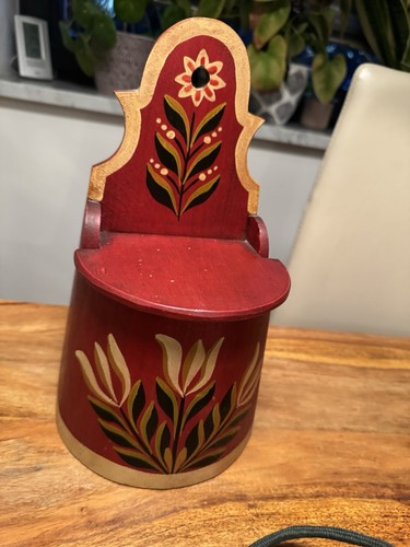 Vintage holz salzdose wandbox - holz,