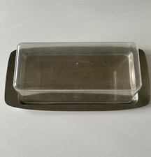 Edelstahl Stollen Königskuchen Platte mit Kunststoff Deckel