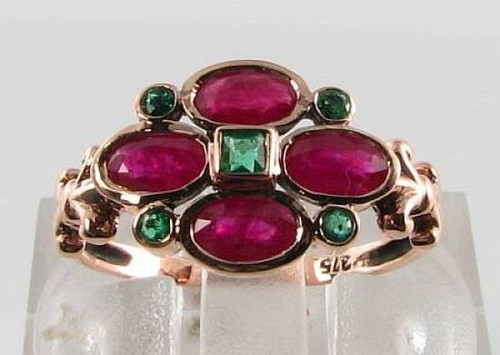 9ct roségold rubin - 9k,