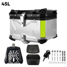 45L Motorrad Top Box Silber
