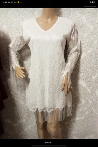 Kleid mit fransen - kleid, weißes