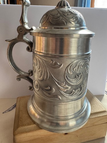 Zinn bierkrug mit deckel - zinn,