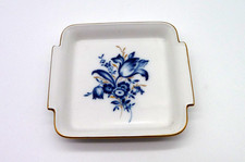 Meissen Aquatinta Schale eckig klein Blaue Blume-Goldrand- 1. Wahl-10,5 x 10,5cm