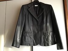 BONITA LAMM-NAPPA Lederjacke, Gr. 42, schwarz mit auffälligen Nähten, top, getr.