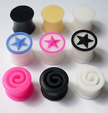 Silikon Flesh Tunnel Stern Stopfen Spirale Silicone Ear Plug Ohr Piercing Hider