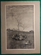 Kunstdruck um 1950?-Kunstwart München-:"Frühlingsreigen" nach Hans Thoma (L51)