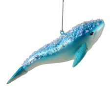 Anhänger Wal blau Glas Kugel