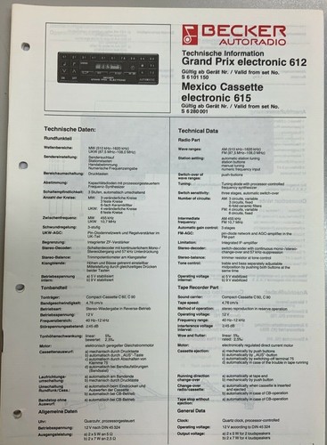 Becker grand prix electronic - becker,