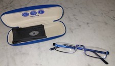 LESEBRILLE NEU & UNGETRAGEN!  Blau-Metall 3/4 Rahmen  "Apollo" 8/24 gekauft TOP!