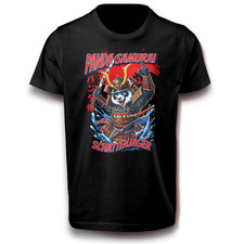 Episches Panda Samurai T-Shirt Design mit Rüstung und Schwert