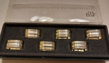 6 kleine ovale BSF Serviettenringe in OVP  versilbert.