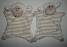 ♥ 2x ERGEE SCHAF LAMM SET ♥ BEIGE WEISS STREIFEN ♥ SCHMUSETUCH ♥ PLÜSCH ♥