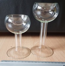 2 Teelichthalter Kerzenhalter Kerzenleuchter Glas Auf Fuß Mit Mulde Für Teelicht