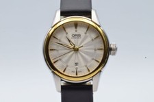 ORIS ATELIER DAMEN UHR 28MM AUTOMATIK STAHL/GOLD 7687 ARMBANDUHR LEDER BAND