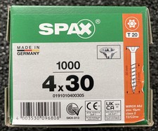 1000x SPAX Spanplattenschrauben Wirox 4x30 verzinkt T20 Holzschrauben Schrauben